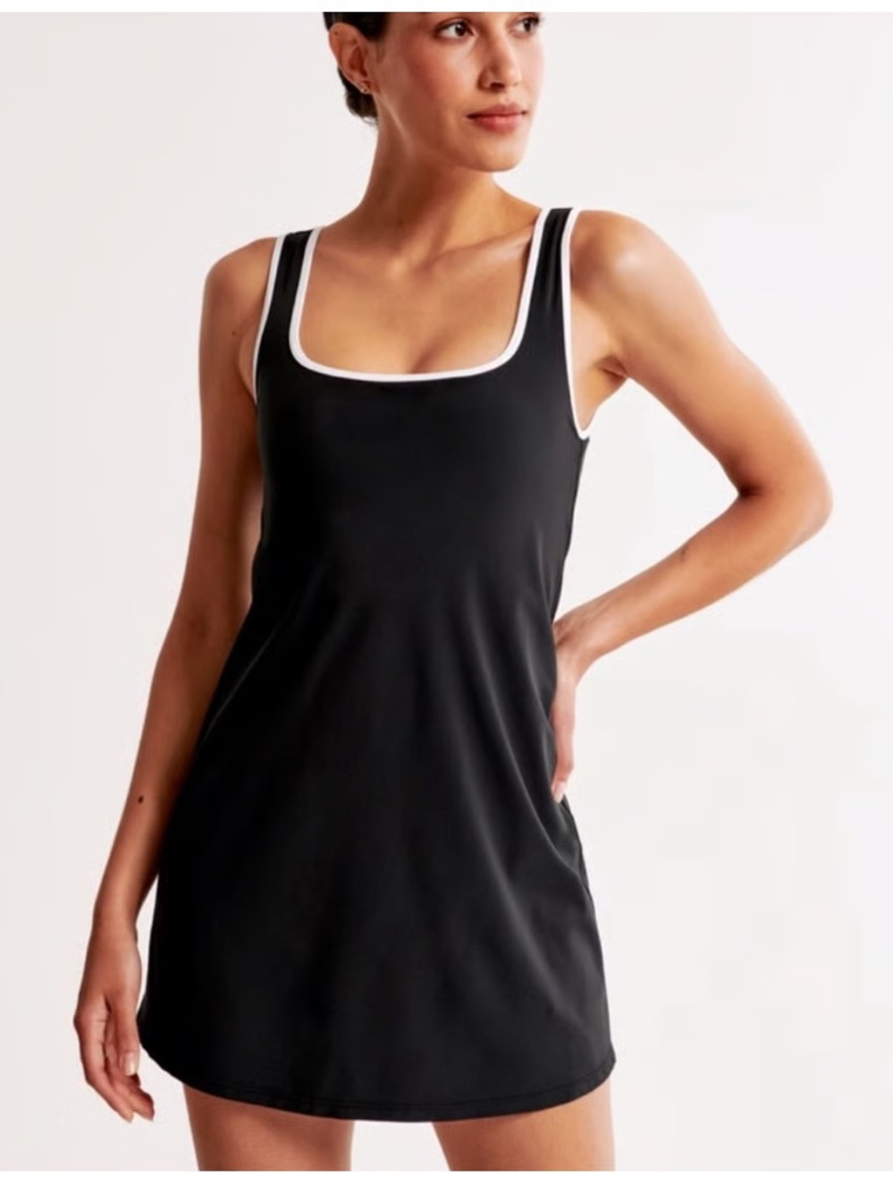 Abercrombie & Fitch Black Mini Sport Dress with White Trim